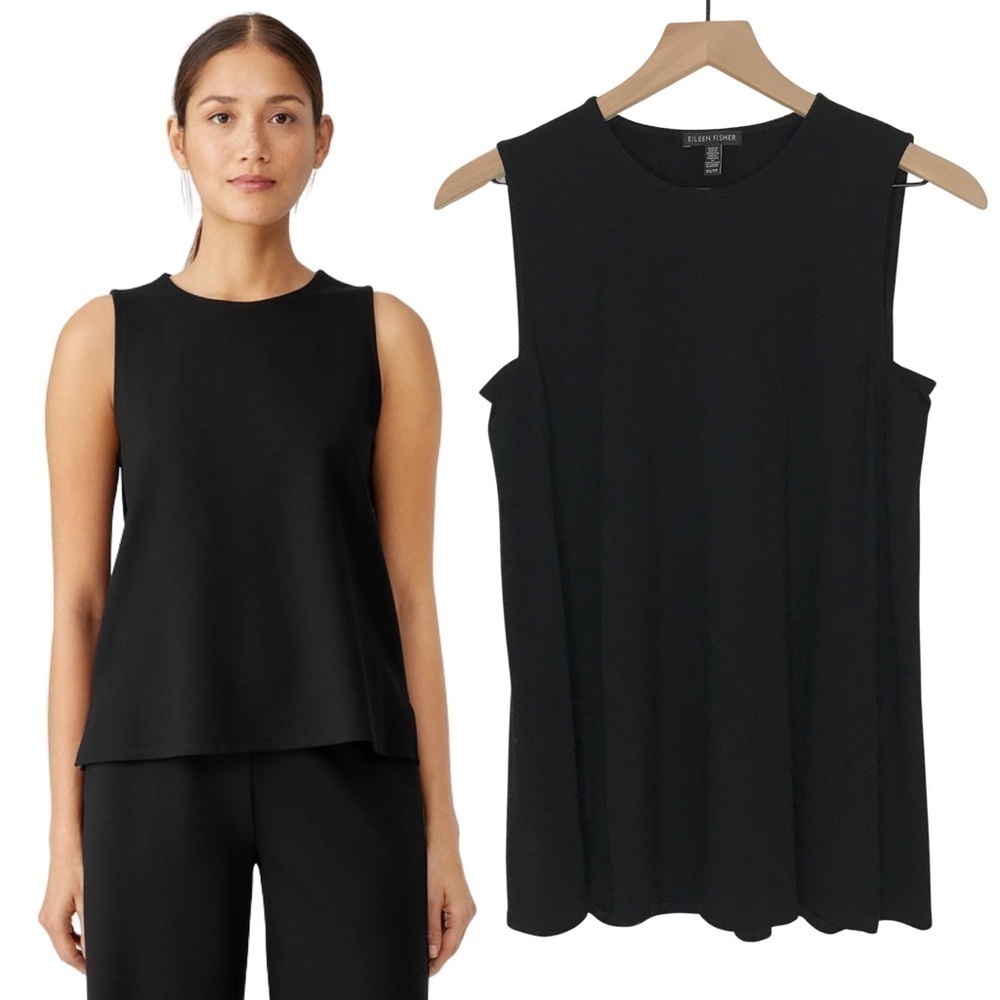 Eileen Fisher Flex Ponte Round Neck Sleeveless Tank Top